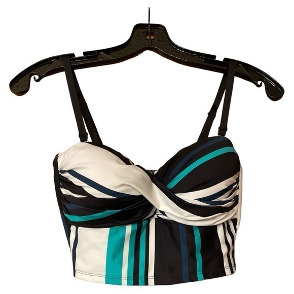 Sonnet Shores‎ Striped Bikini Balconette Swim Top Removable Straps Size 6 NWT - Picture 1 of 6